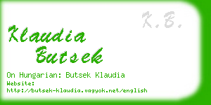 klaudia butsek business card